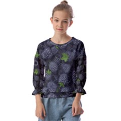 Blackberry Fruit, Fruit Kids  Cuff Sleeve Top