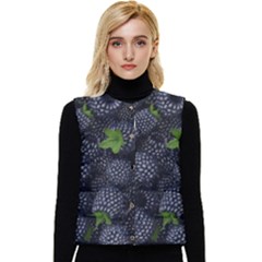 Blackberry Fruit, Fruit Women s Button Up Puffer Vest