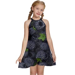 Blackberry Fruit, Fruit Kids  Halter Collar Waist Tie Chiffon Dress by kyorashop23