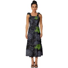 Blackberry Fruit, Fruit Tie-strap Tiered Midi Chiffon Dress