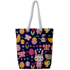 Bunny - Easter Pattern Full Print Rope Handle Tote (small)