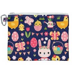 Bunny - Easter Pattern Canvas Cosmetic Bag (xxl)