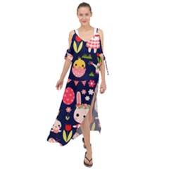 Bunny - Easter Pattern Maxi Chiffon Cover Up Dress