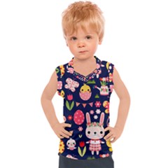 Bunny - Easter Pattern Kids  Sport Tank Top