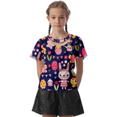 Bunny - Easter Pattern Kids  Front Cut T-shirt