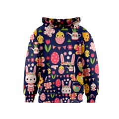 Bunny - Easter Pattern Kids  Pullover Hoodie