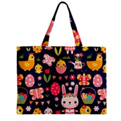 Bunny - Easter Pattern Zipper Mini Tote Bag