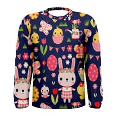 Bunny - Easter Pattern Men s Long Sleeve T-shirt