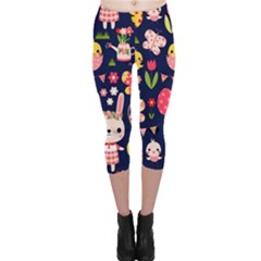 Bunny - Easter Pattern Capri Leggings 