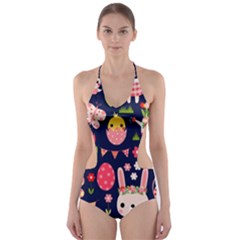 Bunny - Easter Pattern Cut-out One Piece Swimsuit