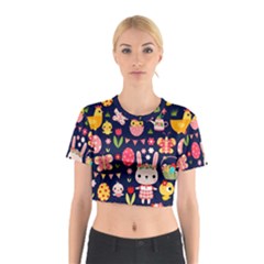 Bunny - Easter Pattern Cotton Crop Top