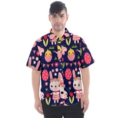 Bunny - Easter Pattern Men s Short Sleeve Shirt