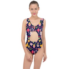 Bunny - Easter Pattern Center Cut Out Swimsuit