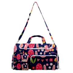 Bunny - Easter Pattern Sports Gym Duffle Bag With Shoe Compartment by kyorashop23