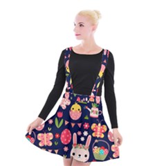 Bunny - Easter Pattern Suspender Skater Skirt