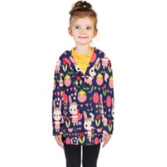 Bunny - Easter Pattern Kids  Double Breasted Button Coat