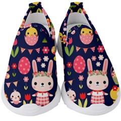 Bunny - Easter Pattern Kids  Slip On Sneakers