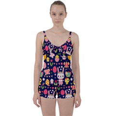 Bunny - Easter Pattern Tie Front Two Piece Tankini