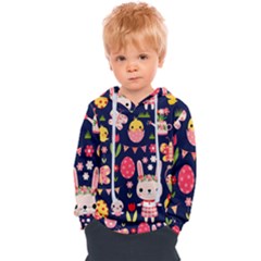 Bunny - Easter Pattern Kids  Overhead Hoodie by kyorashop23