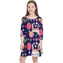 Bunny - Easter Pattern Kids  Quarter Sleeve Skater Dress View1