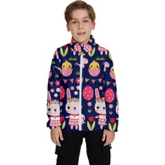 Bunny - Easter Pattern Kids  High Neck Windbreaker by kyorashop23