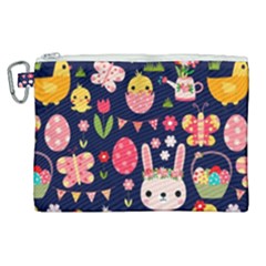 Bunny - Easter Pattern Canvas Cosmetic Bag (xl)