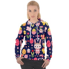 Bunny - Easter Pattern Women s Overhead Hoodie