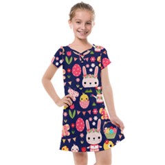 Bunny - Easter Pattern Kids  Cross Web Dress