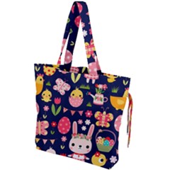 Bunny - Easter Pattern Drawstring Tote Bag