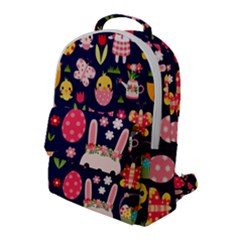 Bunny - Easter Pattern Flap Pocket Backpack (large)