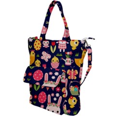 Bunny - Easter Pattern Shoulder Tote Bag by kyorashop23