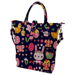 Bunny - Easter Pattern Buckle Top Tote Bag