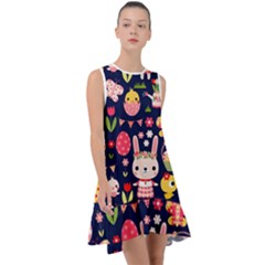 Bunny - Easter Pattern Frill Swing Dress