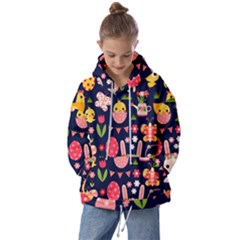 Bunny - Easter Pattern Kids  Oversized Hoodie by kyorashop23