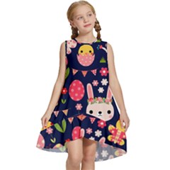 Bunny - Easter Pattern Kids  Frill Swing Dress