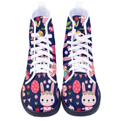 Bunny - Easter Pattern Men s High-top Canvas Sneakers by kyorashop23