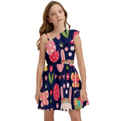 Bunny - Easter Pattern Kids  One Shoulder Party Dress