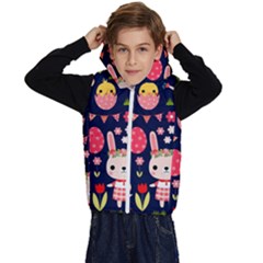 Bunny - Easter Pattern Kids  Stylish Hooded Puffer Vest by kyorashop23