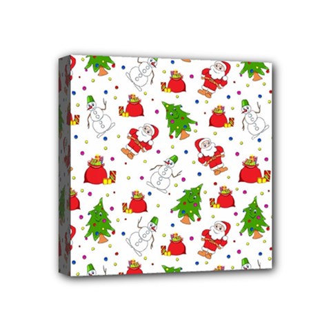 Christmas Pattern, Pattern, Christmas Mini Canvas 4  X 4  (stretched)