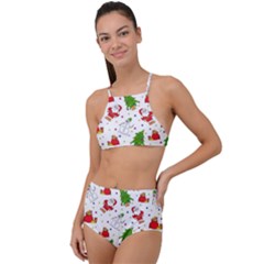 Christmas Pattern, Pattern, Christmas Halter Tankini Set