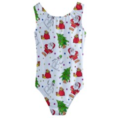 Christmas Pattern, Pattern, Christmas Kids  Cut-out Back One Piece Swimsuit