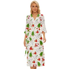 Christmas Pattern, Pattern, Christmas Midsummer Wrap Dress