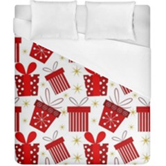 Christmas Texture, Pattern, Red, Craciun, Christmas, Bow, Gift Duvet Cover (california King Size)