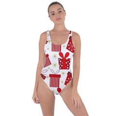 Christmas Texture, Pattern, Red, Craciun, Christmas, Bow, Gift Bring Sexy Back Swimsuit