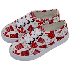 Christmas Texture, Pattern, Red, Craciun, Christmas, Bow, Gift Kids  Classic Low Top Sneakers