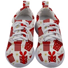 Christmas Texture, Pattern, Red, Craciun, Christmas, Bow, Gift Kids Athletic Shoes