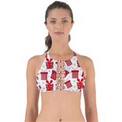 Christmas Texture, Pattern, Red, Craciun, Christmas, Bow, Gift Perfectly Cut Out Bikini Top