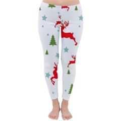 Christmas Texture, Pattern, Red, Craciun, Christmas, Snowflake, Classic Winter Leggings