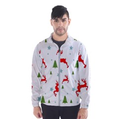 Christmas Texture, Pattern, Red, Craciun, Christmas, Snowflake, Men s Windbreaker