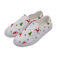 Christmas Texture, Pattern, Red, Craciun, Christmas, Snowflake, Women s Canvas Slip Ons